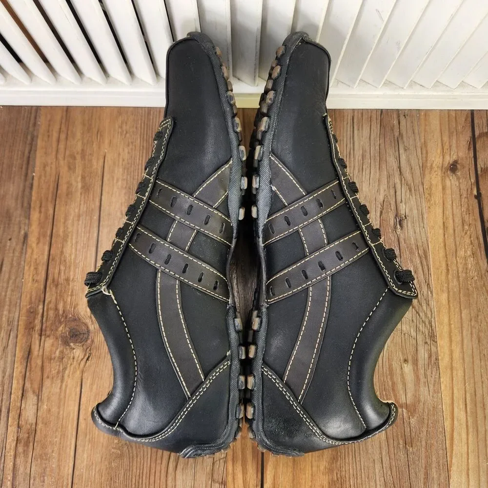 Skechers Citywalk Malton Leather Shoes Mens Size 10 Black Driving Sneakers 60488